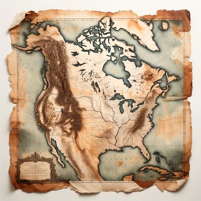 Vintage North America Map