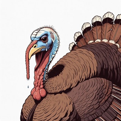 Crying turkey illustration