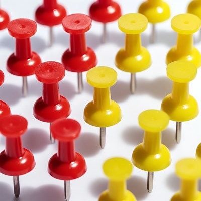 Red and Yellow Push Pins