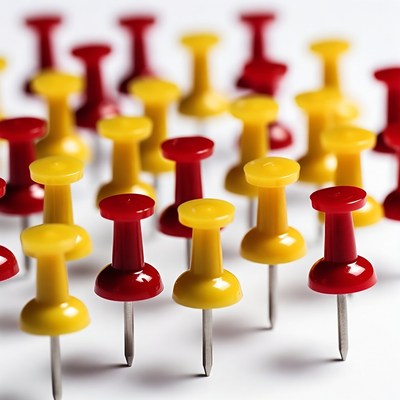 Red and Yellow Push Pins