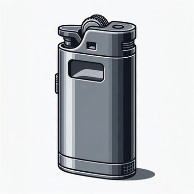 Silver Zippo Lighter Illustration