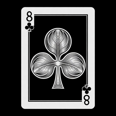 Eight of Clubs Playing Card