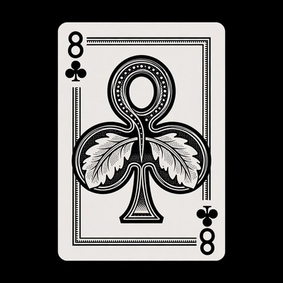 Eight of Clubs Playing Card