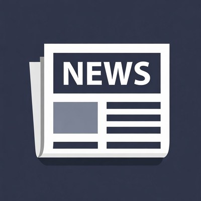 Newspaper illustration on dark background