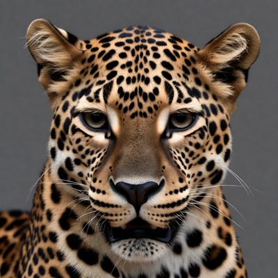 Close-up leopard face