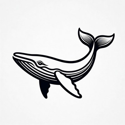 Humpback Whale Line Art Illustration