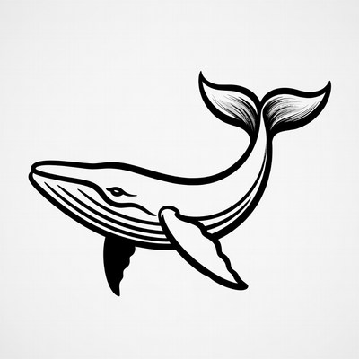 Humpback Whale Line Art Illustration