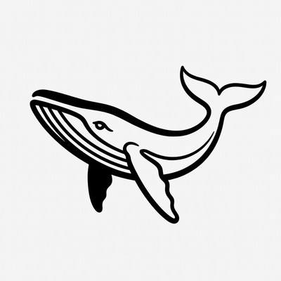 Humpback Whale Line Art