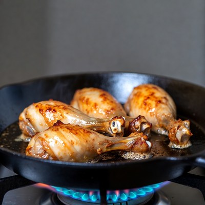 Glazed Chicken Drumsticks in Skillet
