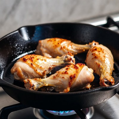 Chicken Drumsticks in Cast Iron Skillet