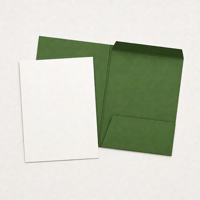 Green Folder with Blank Paper
