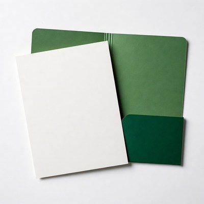 Green Folder with Blank Paper