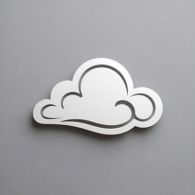 White 3D Cloud on Gray Background
