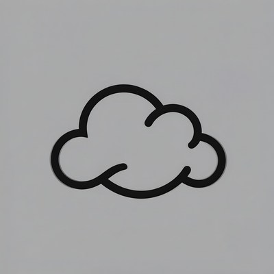 Black outline cloud illustration