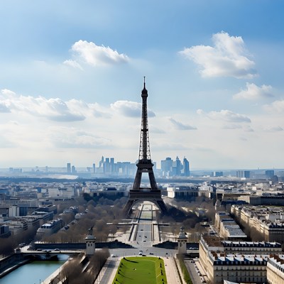 Eiffel Tower Aerial View Paris