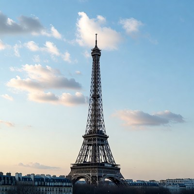 Eiffel Tower against blue sky
