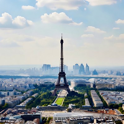Eiffel Tower Aerial View Paris