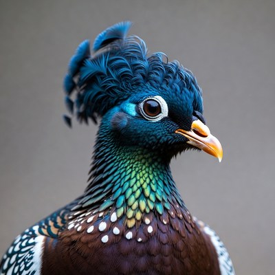 Colorful Crested Bird Portrait