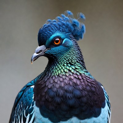 Victoria Crowned Pigeon Closeup