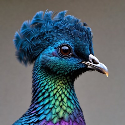 Colorful Crested Bird Closeup