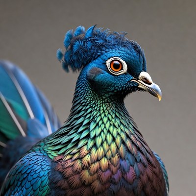 Colorful Himalayan Monal Pheasant Portrait