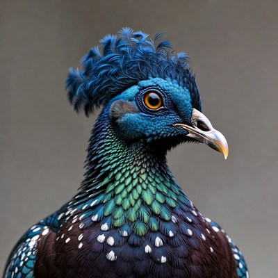Colorful Crested Bird Portrait