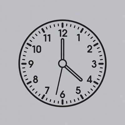 Analog Clock Showing 12:05