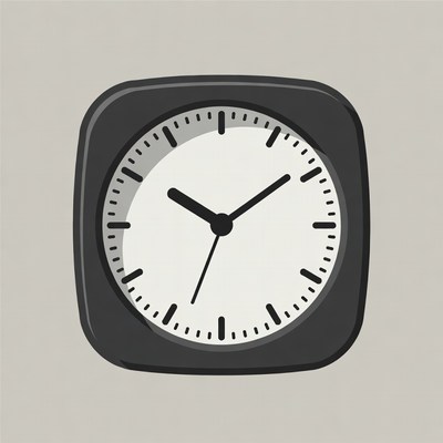 Black Square Analog Clock