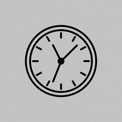 Black line art clock