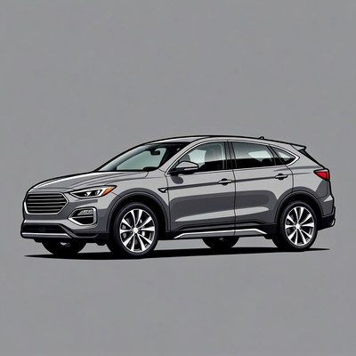 Gray Hyundai Tucson SUV Illustration
