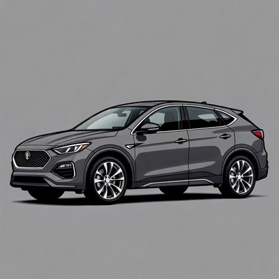 Gray Buick SUV Illustration