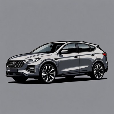 Silver Lynk & Co 01 SUV Illustration