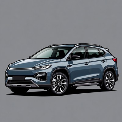 Blue SUV illustration