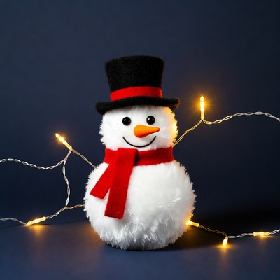 Snowman with scarf and top hat