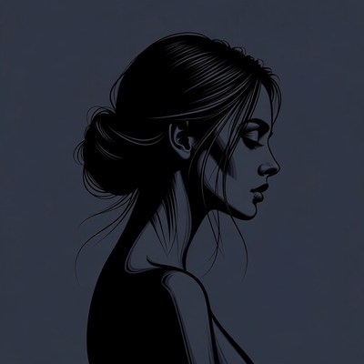 Side profile of woman with bun