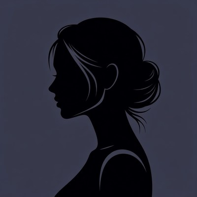 Woman silhouette profile with bun