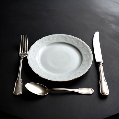 Silverware on White Plate