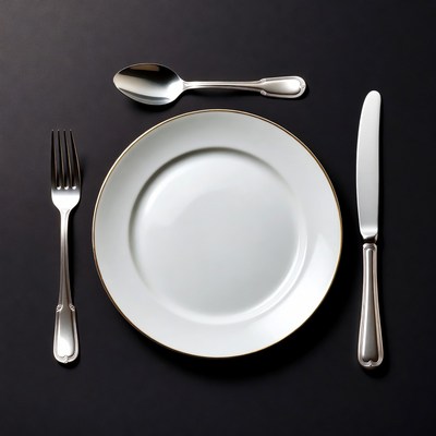 Silverware on white plate