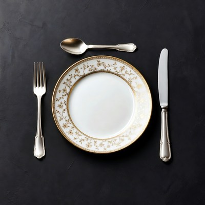 Elegant Table Setting with Empty Plate