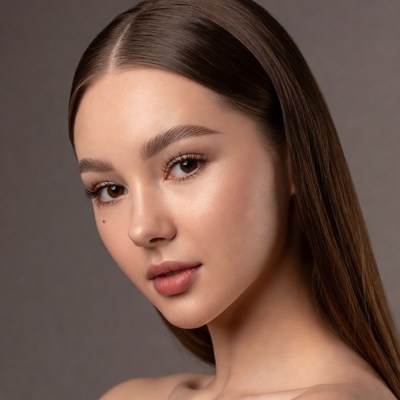 Beautiful young woman close-up portrait