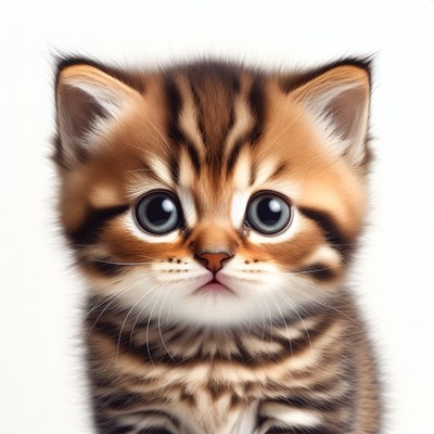 Cute tabby kitten close-up