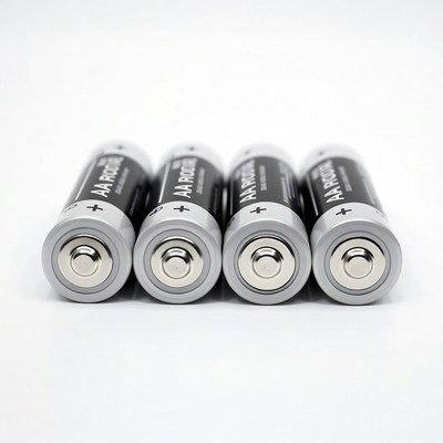 Four AA Batteries Side by Side