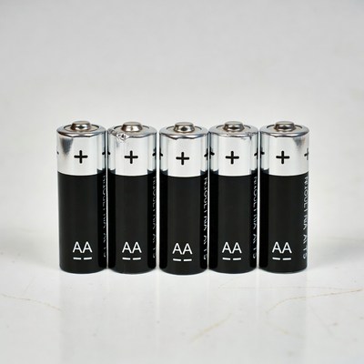 Five AA Batteries Lined Up