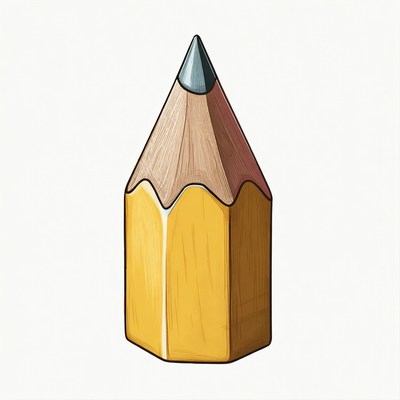 Yellow sharpened pencil illustration