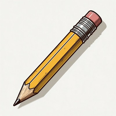 Yellow pencil with eraser