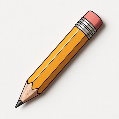 Yellow pencil with pink eraser