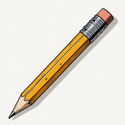 Yellow pencil with eraser