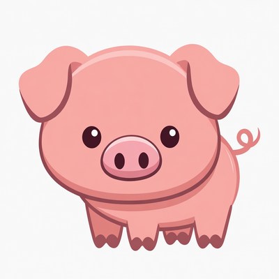 Cute pink pig illustration