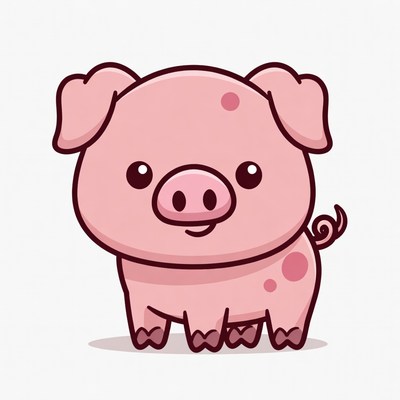 Cute pink pig illustration