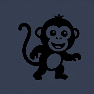 Cute cartoon monkey illustration